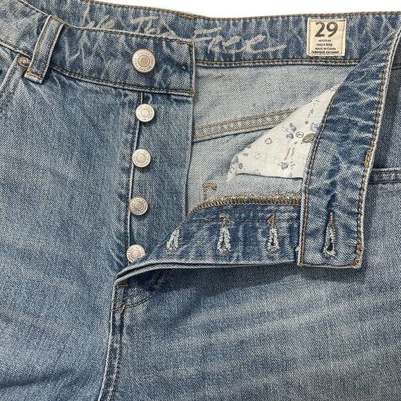 Free People We The Free Extra Wide Leg High Slouchy Jeans Boho Light Wash Sz 29 - Picture 4 of 11